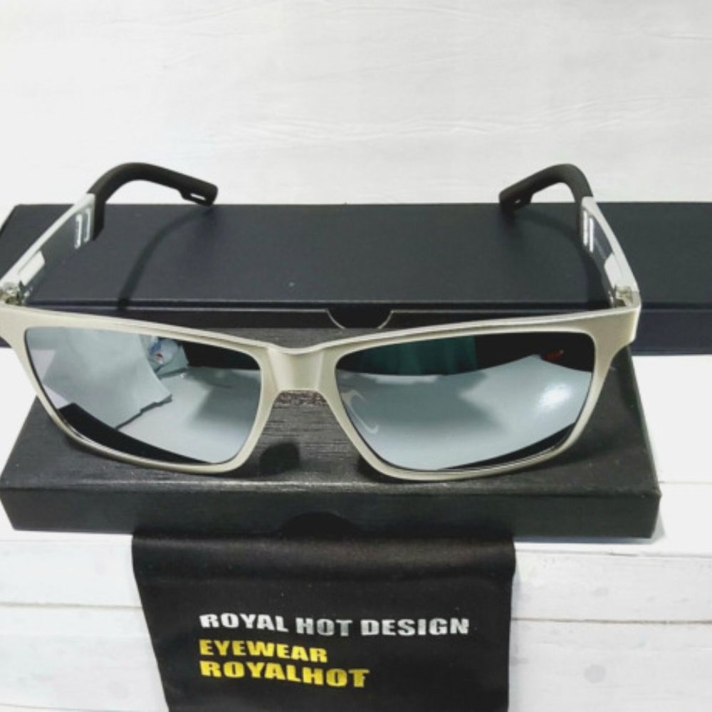 Unisex Polarized Square Sunglasses 100%UV Aluminum-Magnesium Frame film coating